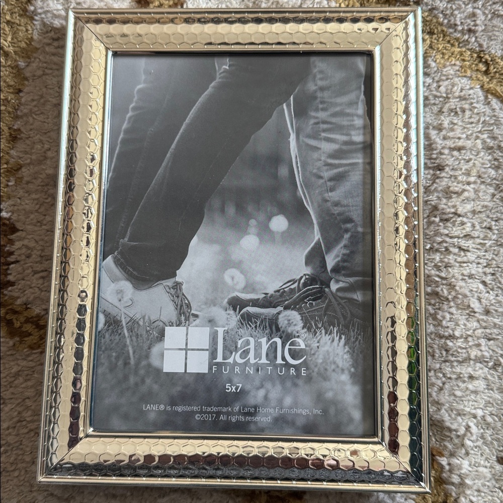 Lane Furniture 5x7 Silver Color  Picture Frame With Textured Honeycomb Design